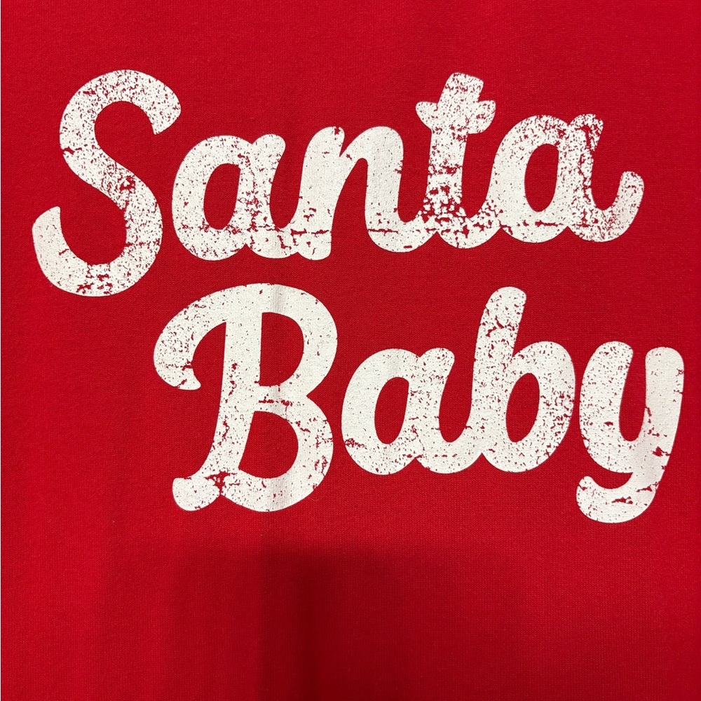 Maternity Santa Baby Red Top - Picture 2 of 7